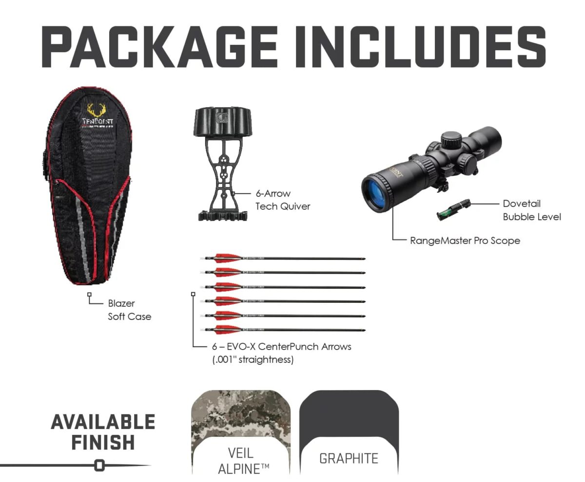 TenPoint Vengent S440 Crossbow Package Includes