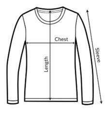 Excalibur Long Sleeve T-Shirt Size Chart